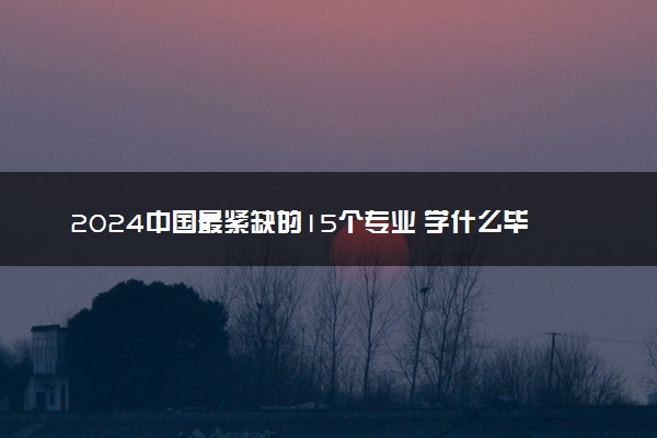 2024中国最紧缺的15个专业 学什么毕业后吃香好就业