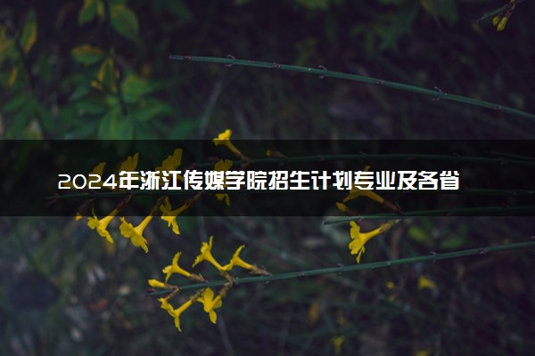 2024年浙江传媒学院招生计划专业及各省录取分数线位次