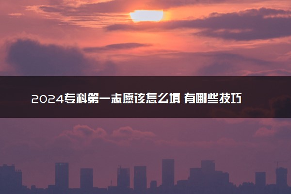 2024专科第一志愿该怎么填 有哪些技巧