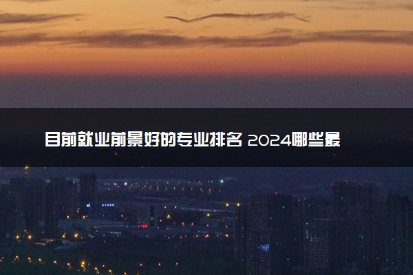 目前就业前景好的专业排名 2024哪些最好就业