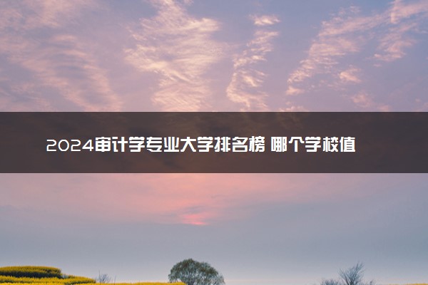2024审计学专业大学排名榜 哪个学校值得推荐