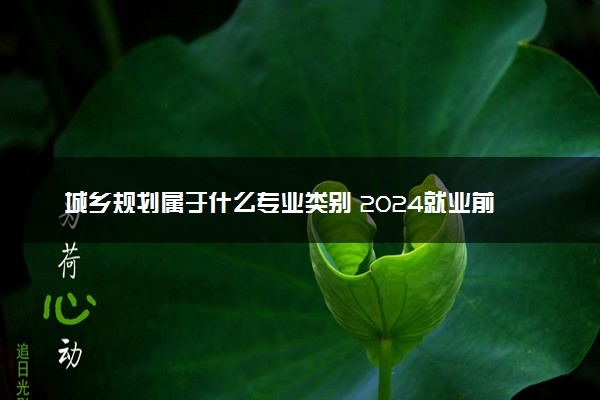 城乡规划属于什么专业类别 2024就业前景怎么样