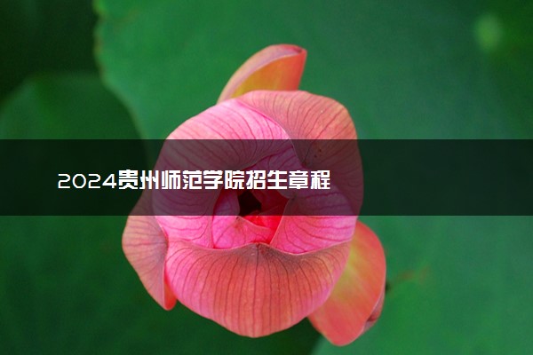 2024贵州师范学院招生章程