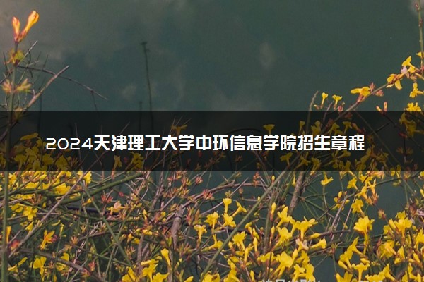 2024天津理工大学中环信息学院招生章程