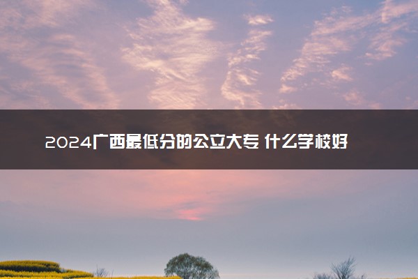 2024广西最低分的公立大专 什么学校好捡漏