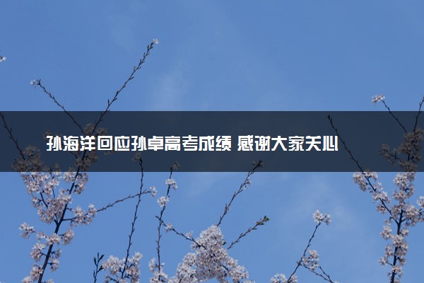 孙海洋回应孙卓高考成绩 感谢大家关心