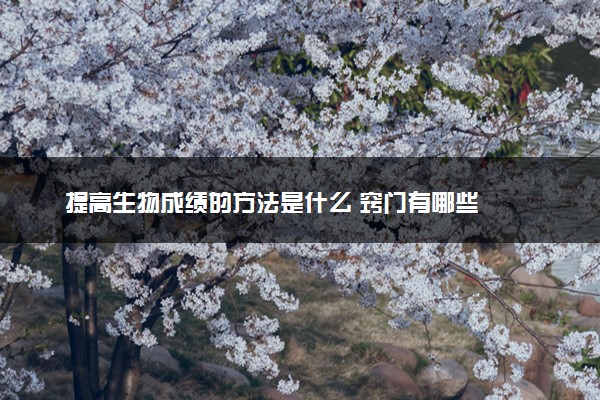 提高生物成绩的方法是什么 窍门有哪些