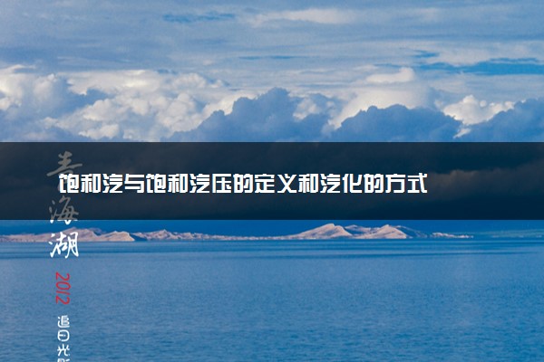 饱和汽与饱和汽压的定义和汽化的方式