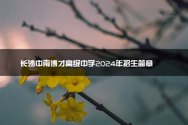 长沙中南博才高级中学2024年招生简章
