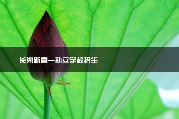 长沙新高一私立学校招生
