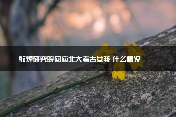 敦煌研究院回应北大考古女孩 什么情况
