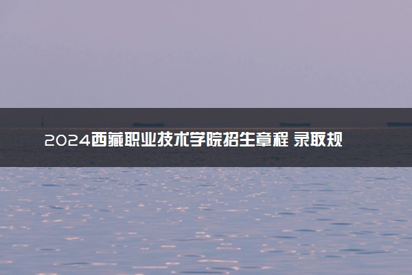2024西藏职业技术学院招生章程 录取规则是什么