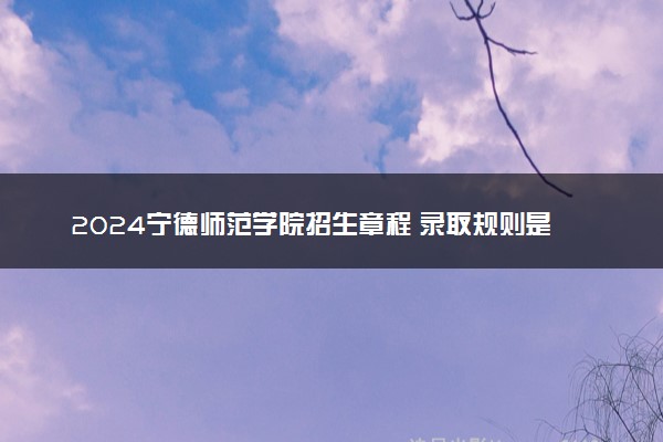 2024宁德师范学院招生章程 录取规则是什么