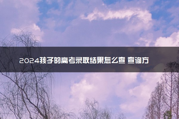 2024孩子的高考录取结果怎么查 查询方法是什么