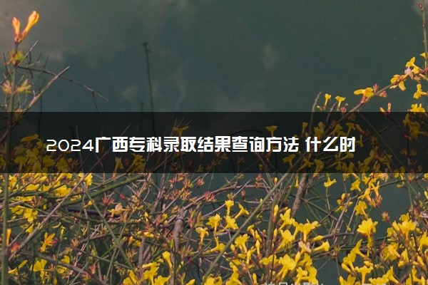 2024广西专科录取结果查询方法 什么时候结束录取
