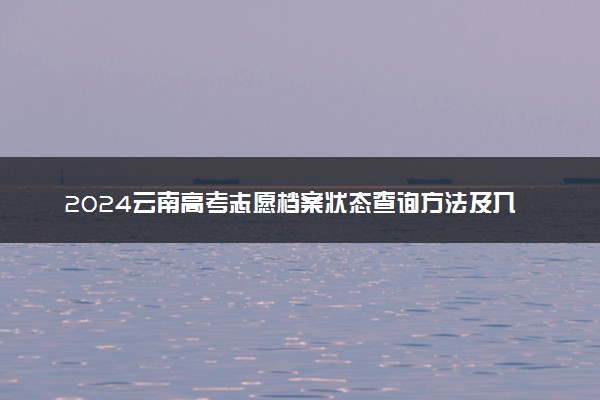 2024云南高考志愿档案状态查询方法及入口 在哪查看