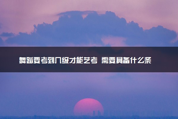 舞蹈要考到几级才能艺考  需要具备什么条件