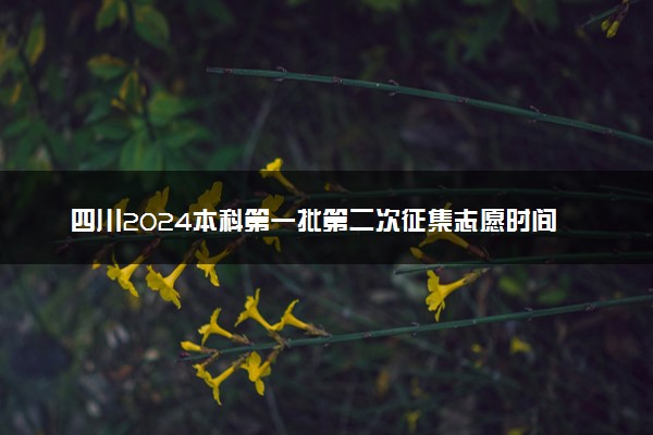 四川2024本科第一批第二次征集志愿时间 几号截止