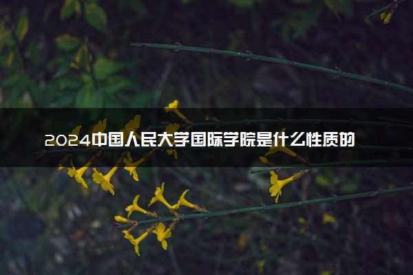 2024中国人民大学国际学院是什么性质的