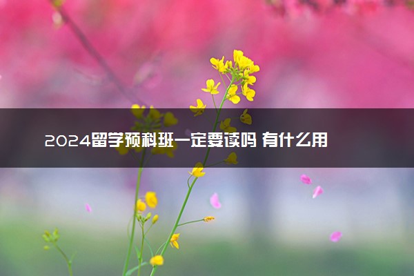 2024留学预科班一定要读吗 有什么用