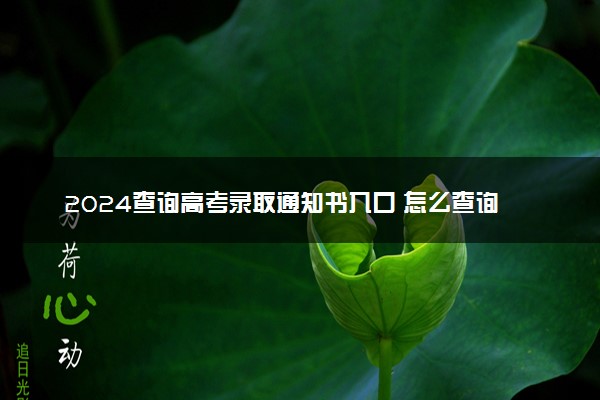 2024查询高考录取通知书入口 怎么查询通知书寄送进度