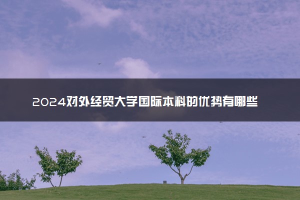 2024对外经贸大学国际本科的优势有哪些
