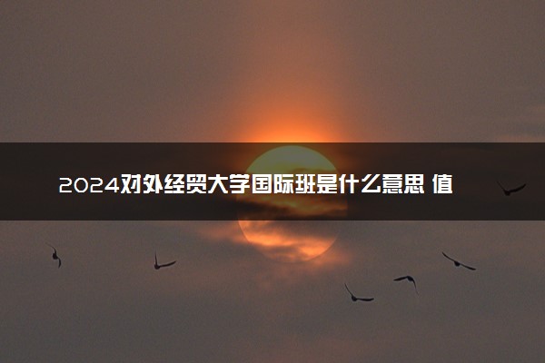 2024对外经贸大学国际班是什么意思 值得读吗