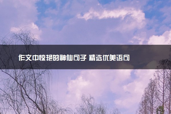 作文中惊艳的神仙句子 精选优美语句