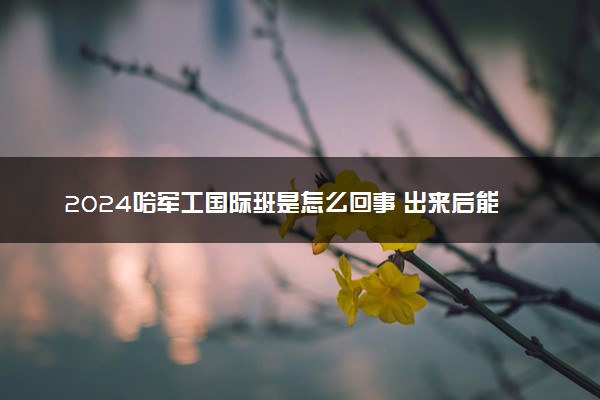 2024哈军工国际班是怎么回事 出来后能干什么