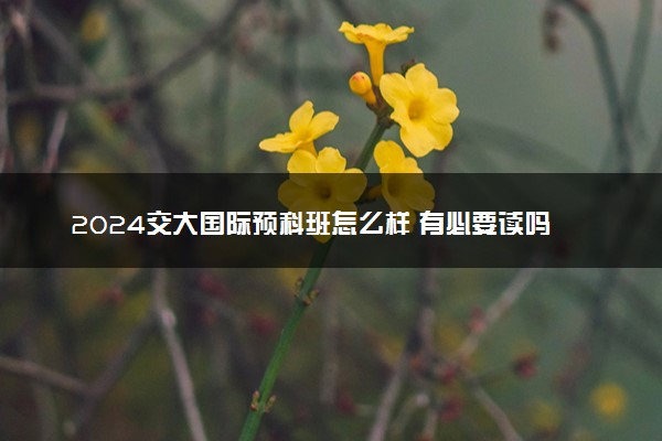 2024交大国际预科班怎么样 有必要读吗