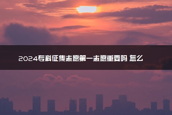 2024专科征集志愿第一志愿重要吗 怎么填报好