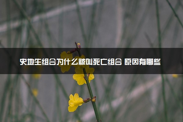 史地生组合为什么被叫死亡组合 原因有哪些