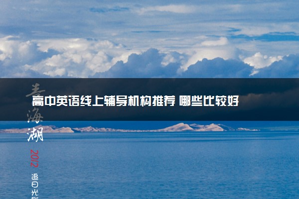 高中英语线上辅导机构推荐 哪些比较好