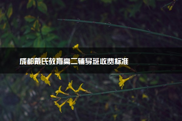 成都戴氏教育高二辅导班收费标准