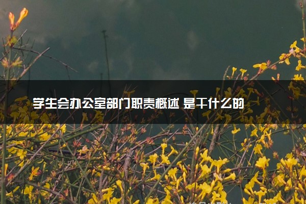 学生会办公室部门职责概述 是干什么的