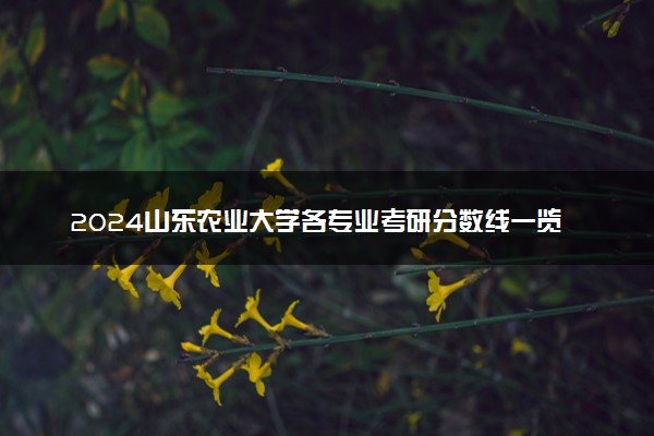 2024山东农业大学各专业考研分数线一览表 历年复试线汇总