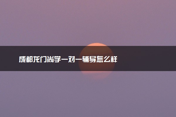 成都龙门尚学一对一辅导怎么样