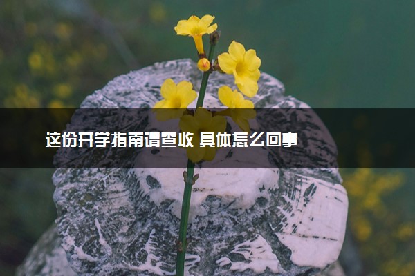 这份开学指南请查收 具体怎么回事