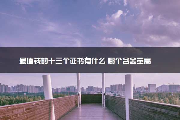 最值钱的十三个证书有什么 哪个含金量高