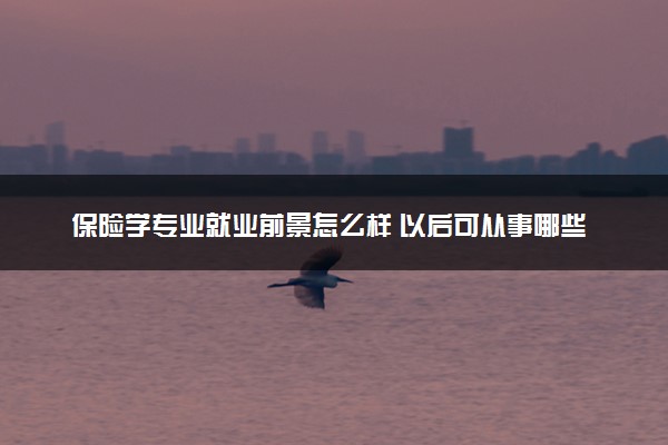 保险学专业就业前景怎么样 以后可从事哪些工作