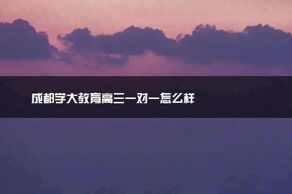 成都学大教育高三一对一怎么样