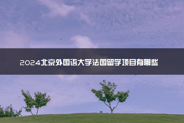 2024北京外国语大学法国留学项目有哪些 含金量高吗