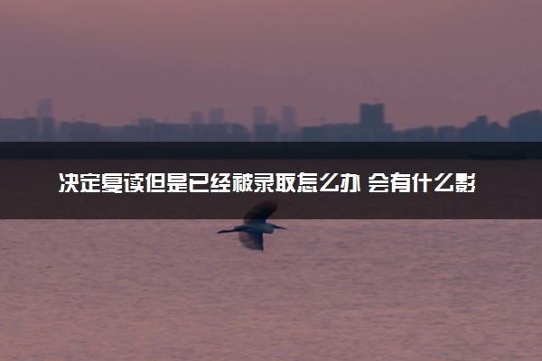 决定复读但是已经被录取怎么办 会有什么影响