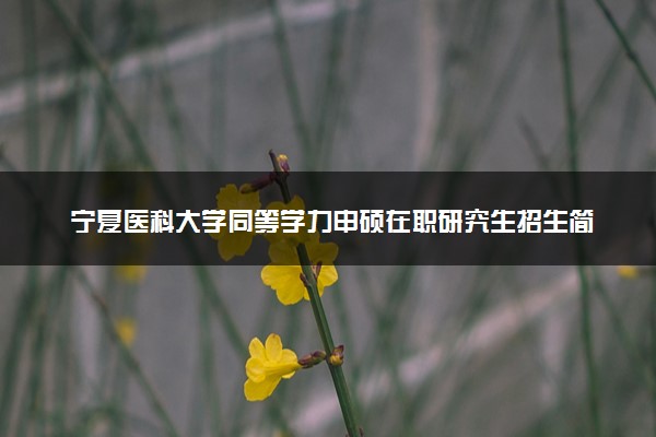 宁夏医科大学同等学力申硕在职研究生招生简章