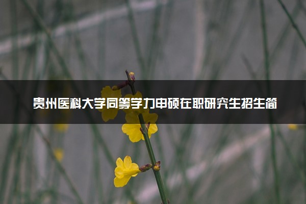 贵州医科大学同等学力申硕在职研究生招生简章