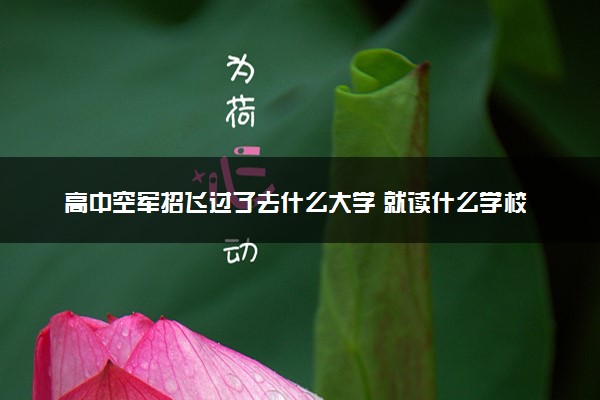 高中空军招飞过了去什么大学 就读什么学校