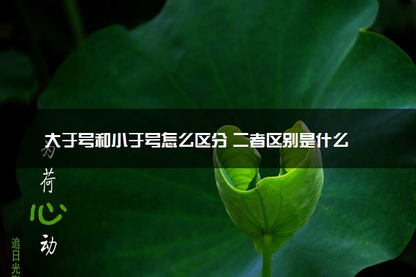 大于号和小于号怎么区分 二者区别是什么