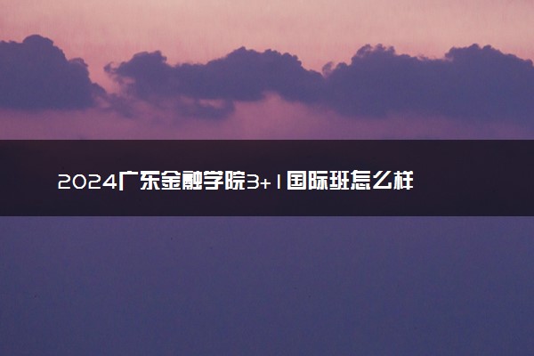 2024广东金融学院3+1国际班怎么样 读完有用吗