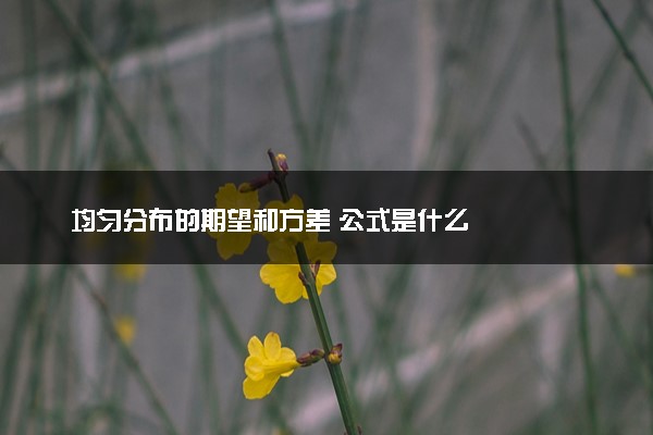 均匀分布的期望和方差 公式是什么