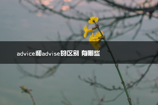 advice和advise的区别 有哪些区别之处